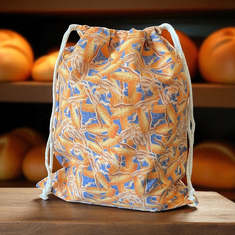 Fall Reusable Cotton Bread Bag, Handmade Eco-Friendly Kitchen Decor Storage Bag